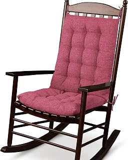 ELFJOY rose-red linen rocking chair cushion set