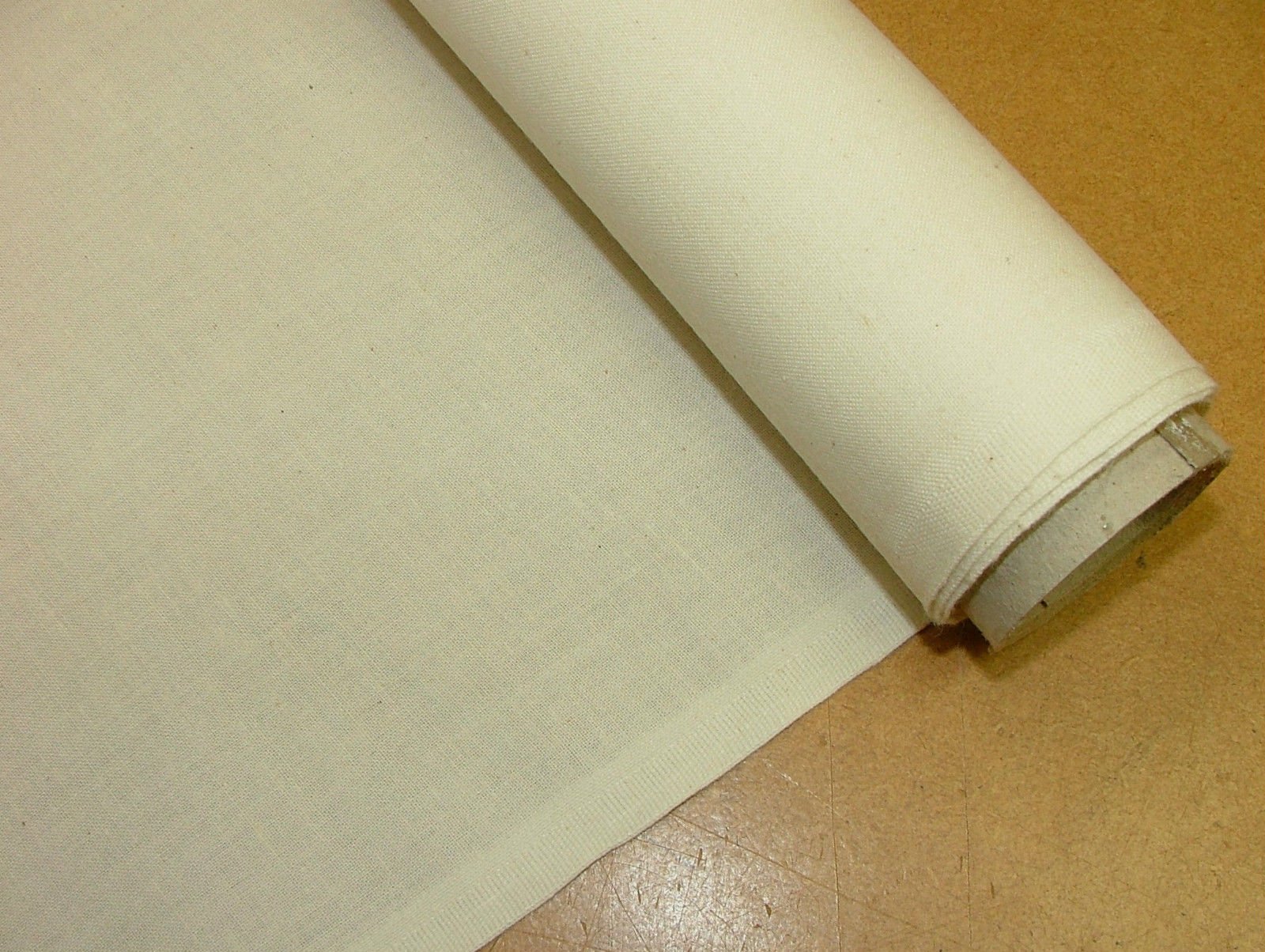 Pandoras Upholstery 3 Metres Natural Cream Flame Retardant Calico Fabric - Upholstery Curtain Craft