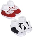 Neska Moda 12 To 18 Months Baby Boys & Baby Girls Pack of 2 Pair Cotton Butterfly Frill and Rabit Face Booties (Maroon,Black) -BT1169andBT1175 gallery image