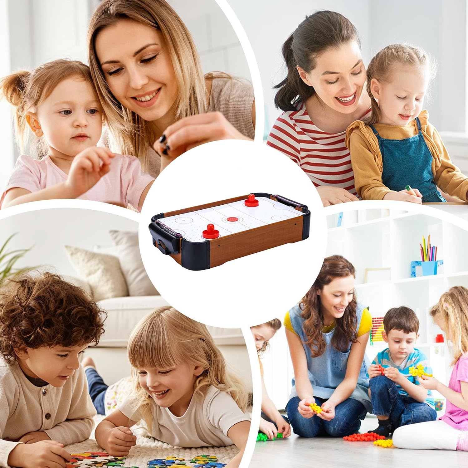 Air Hockey Table Game - Two-Player Wood Interactive Arcade | Table for Home or Game Room Entertainment, Birthday, Christmas, New Year, Party, or Youth Teens Play Fun Exciting Competition