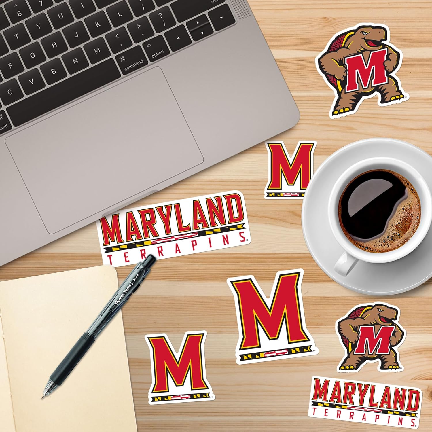 University of Maryland Secondary Logo 50ct Vinyl Sticker Pack – Large Waterproof Decals for Laptops, Water Bottles, Tablets, Scrapbooks, Vehicles & More – Officially Licensed UMD Terrapins Designs - Image 5