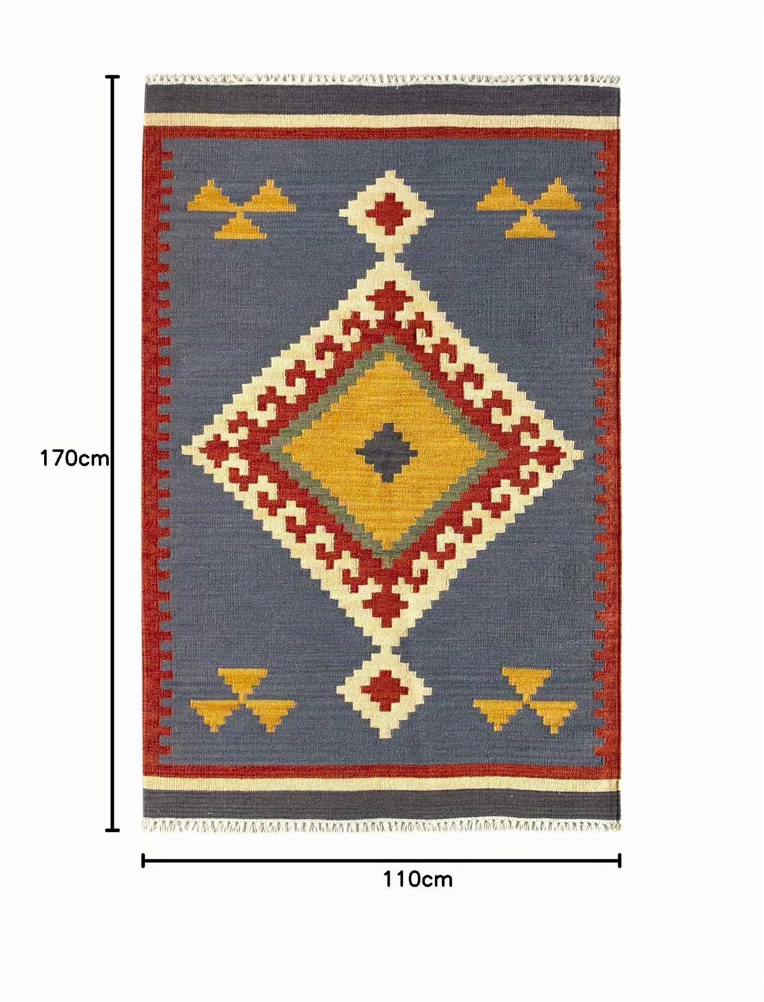 HAMID - Alfombra Kilim Lori con Diseño Moderno - 100% Lana - Alfombra Tejida a Mano - Alfombra de Pasillo, Salón, Dormitorio, Sala de Estar, Entrada (D.1, 170x110 cm)…
