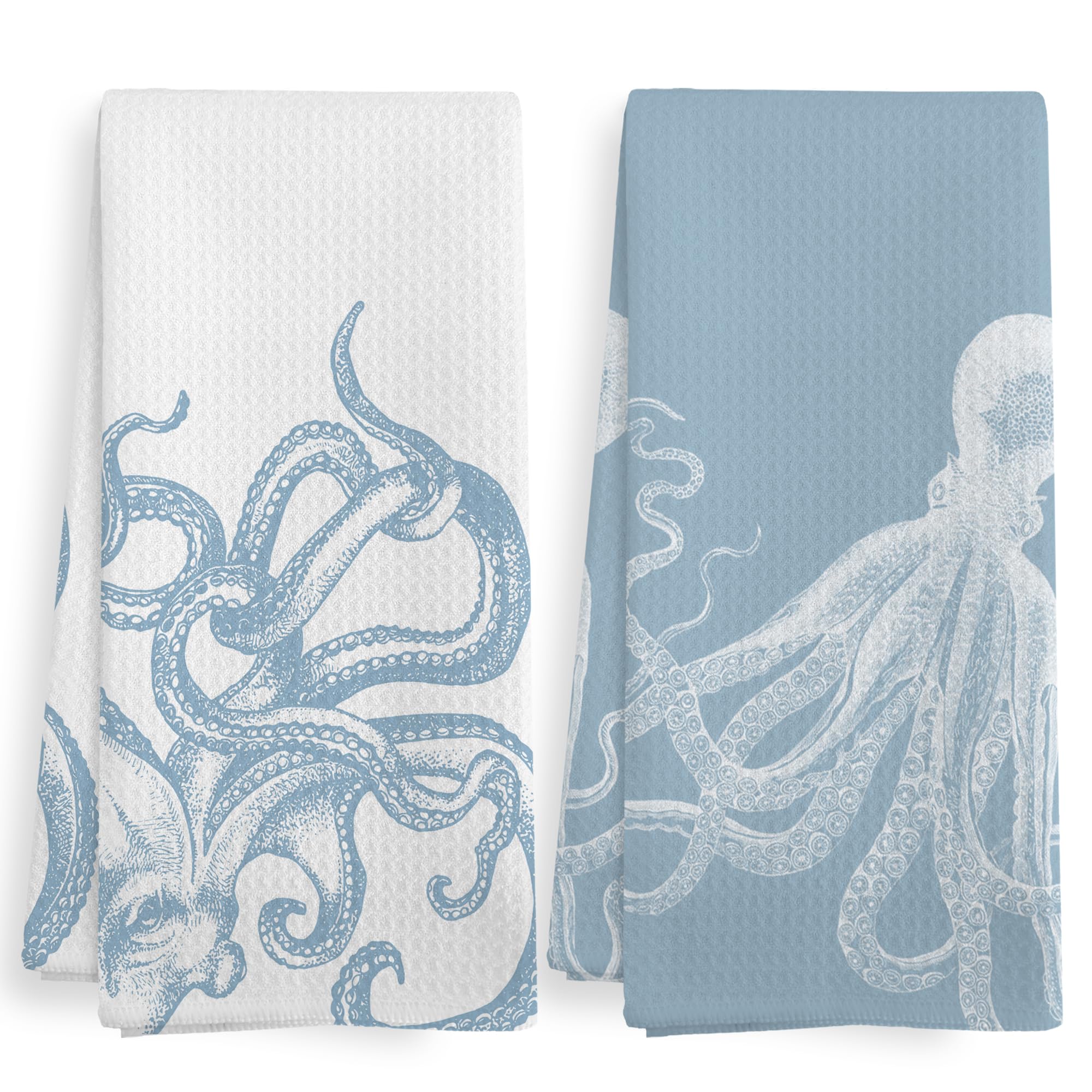 XNXLDYLH Coastal Light Blue Octopus Beach Decor Dish Hand - dish cloths and dish towels | Mubboo