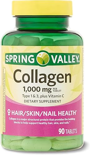 ikj Suplemento dietético de colágeno tipo 1 y 3, más vitamina C, tabletas, 1,000 mg, 90 unidades