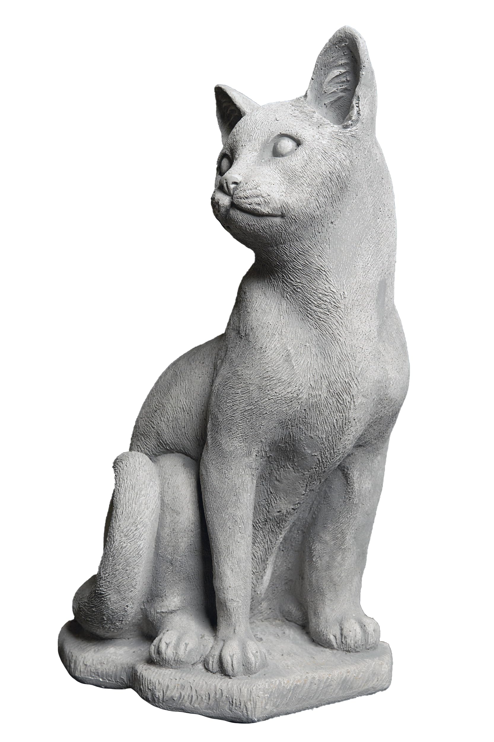 gartendekoparadies.de Standing cat, stone figure, H. 40 cm, 12 kg, gray, frost-proof made of cast stone for outdoor use