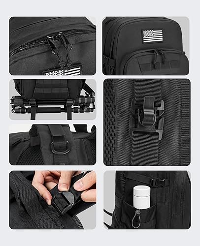 Miniatura 5 de EZshoot Mochila táctica de 40L para hombres y mujeres, mochila militar Molle resistente, mochila de senderismo de gran capacidad para campamento,