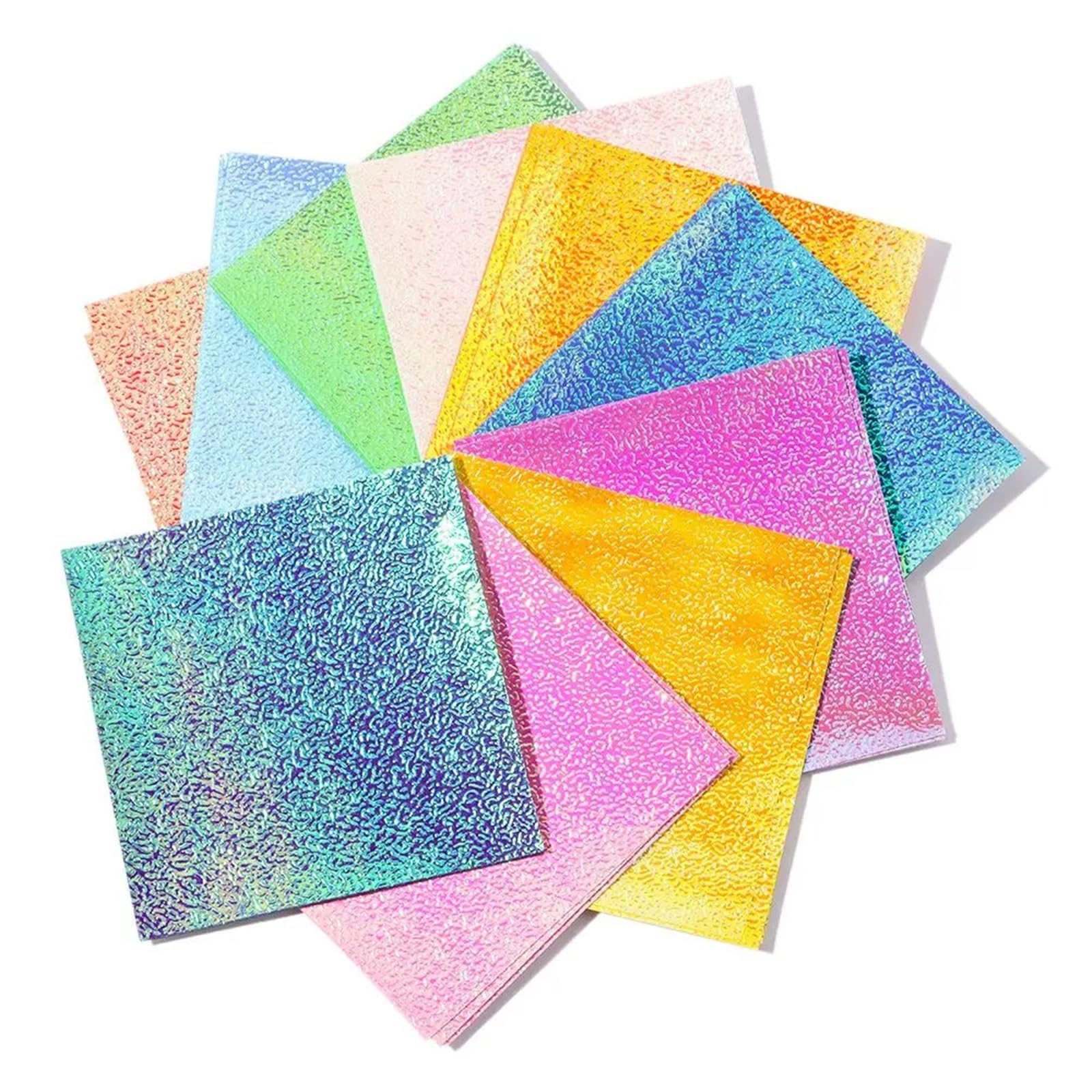 100 hojas de papel origami brillante, cuadrados, plegables, una sola cara, colores mixtos, for decoración álbumes recortes, material hecho a mano Para Decoración Y Origami(7cmx14cm)