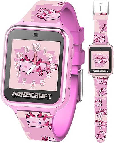 Accutime Minecraft - Reloj inteligente educativo con pantalla táctil para niños niños pequeños cámara selfie juegos de aprendizaje alarma Accutime Minecraft - Reloj inteligente educativo con pantalla táctil para niños niños pequeños cámara selfie juegos de aprendizaje alarma