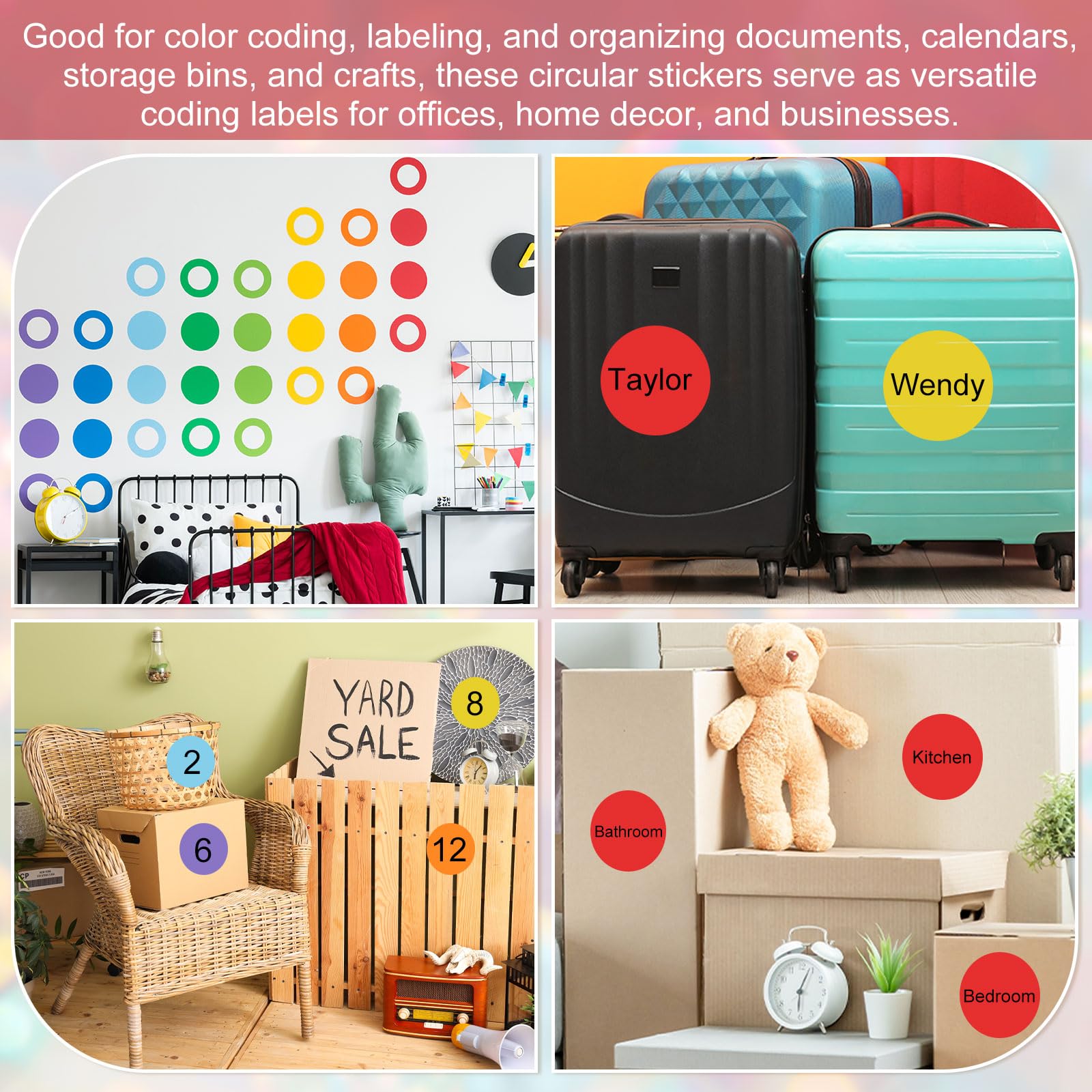 PATIKIL 1000 Pcs Autocollants Points Colorés, 3 Inch Cercles Autocollants Grands Étiquettes Rondes Adhésives Étiquettes Codage Vierges Pour Marquage Bureau De Garage De Cour Maison, Vert