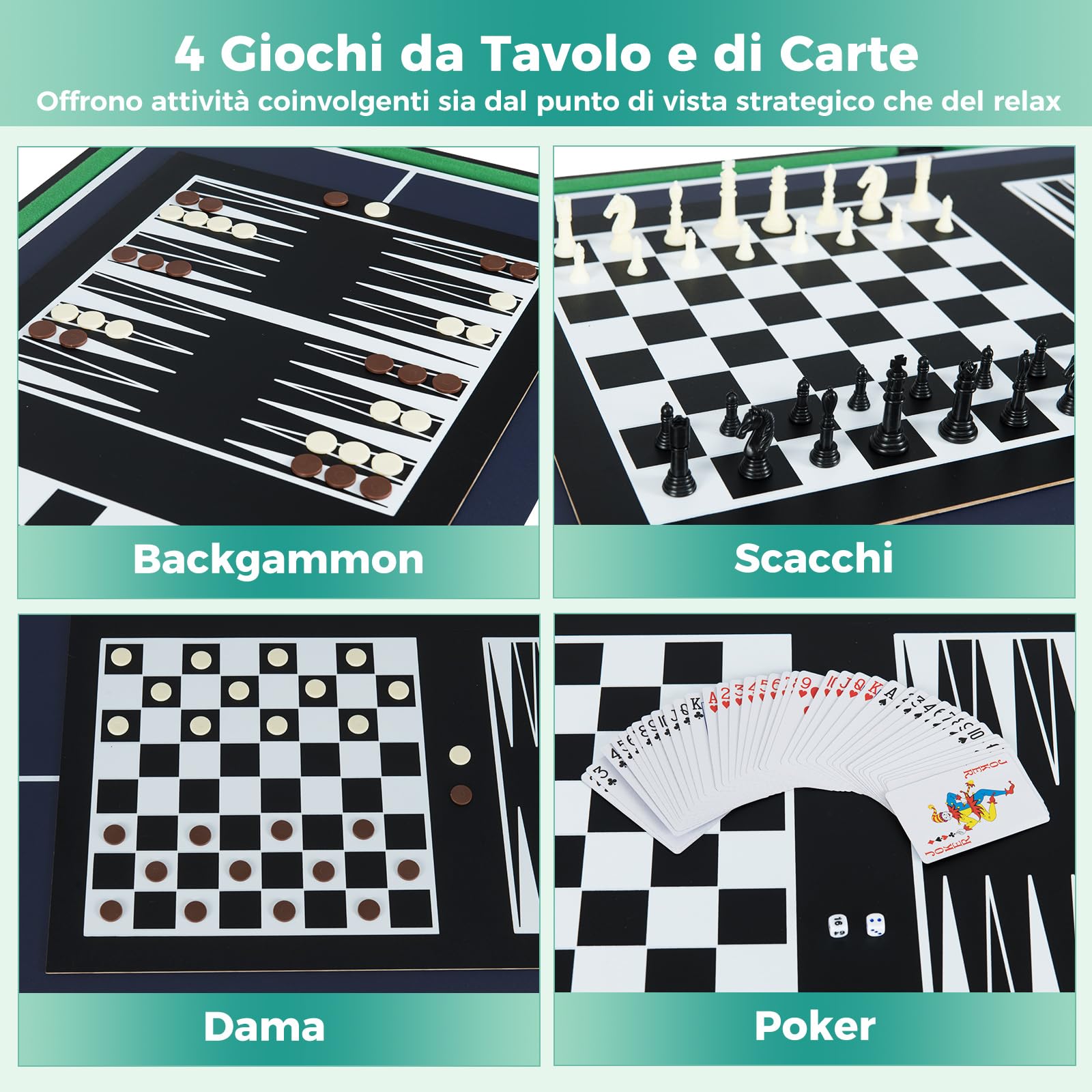COSTWAY 12 in 1 Set da Tavolo per Giochi Combo, Tavolo Multiuso con Calcio Balilla Air Hockey Biliardo Ping Pong Scacchi Bowling, Set Combinato per Giochi Multipli