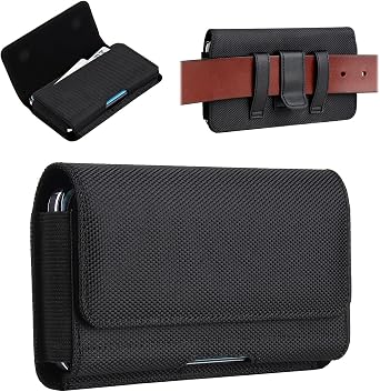 Rugged Nylon Cell Phone Holster Belt Loop Pouch Holder Belt Case for iPhone 17 Pro Max 16 15 14 13 Pro Max Samsung Galaxy S26 Ultra S25 Ultra A17 A15 A26 A16 A35 A36 Google Pixel 10 Pro XL