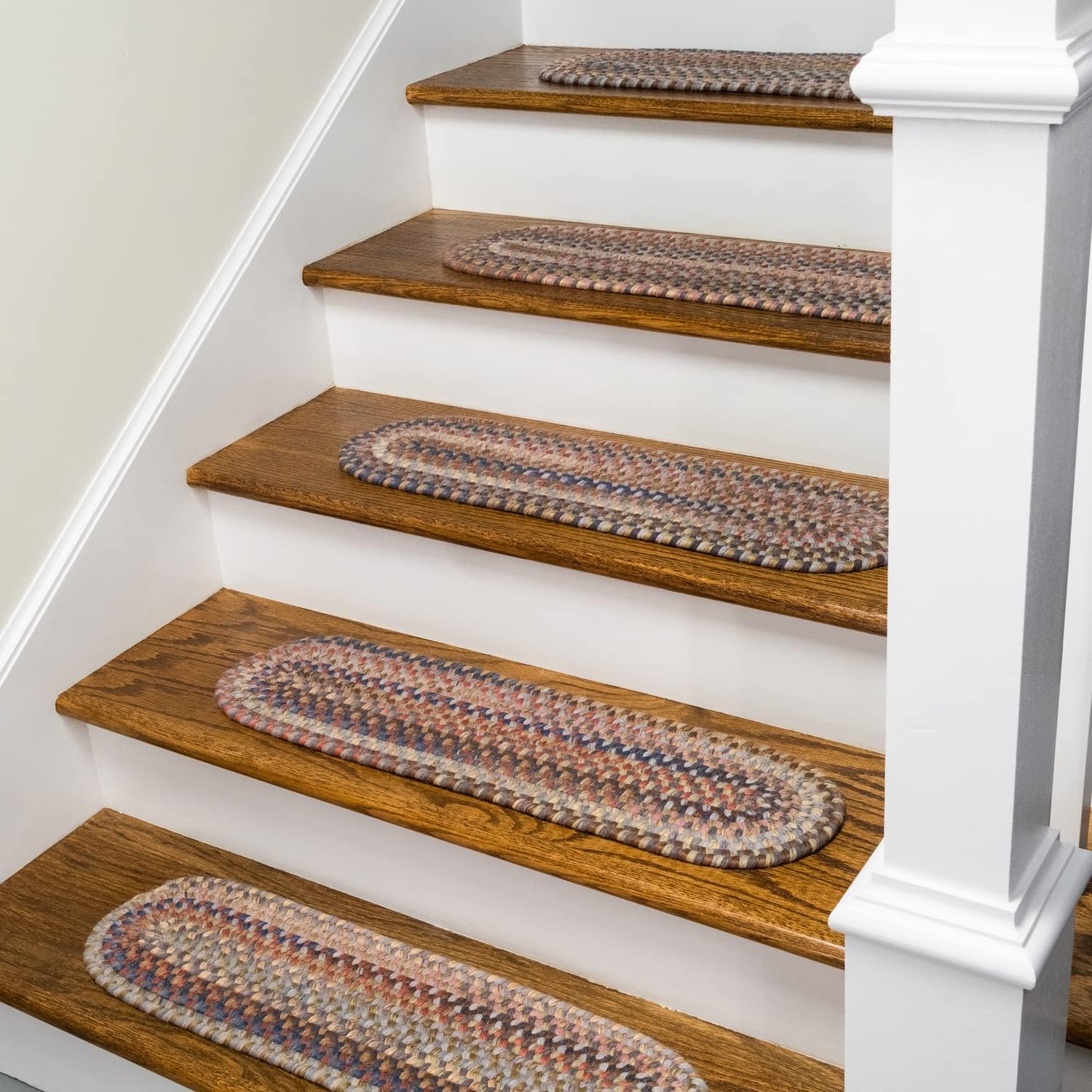 Colonial Mills New England Braid Stair Treads - Gray 8x28 (SET 4)
