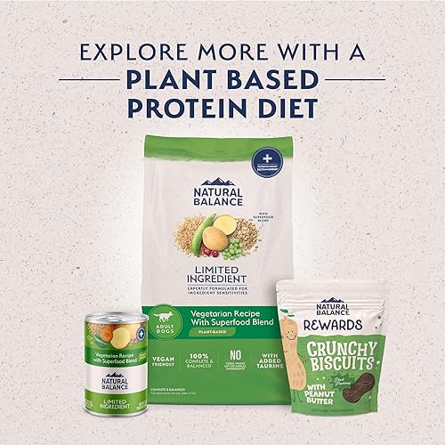 Miniatura 10 de Natural Balance Alimento seco para perros adultos de ingredientes limitados con proteína vegana a base de plantas y granos saludables, receta