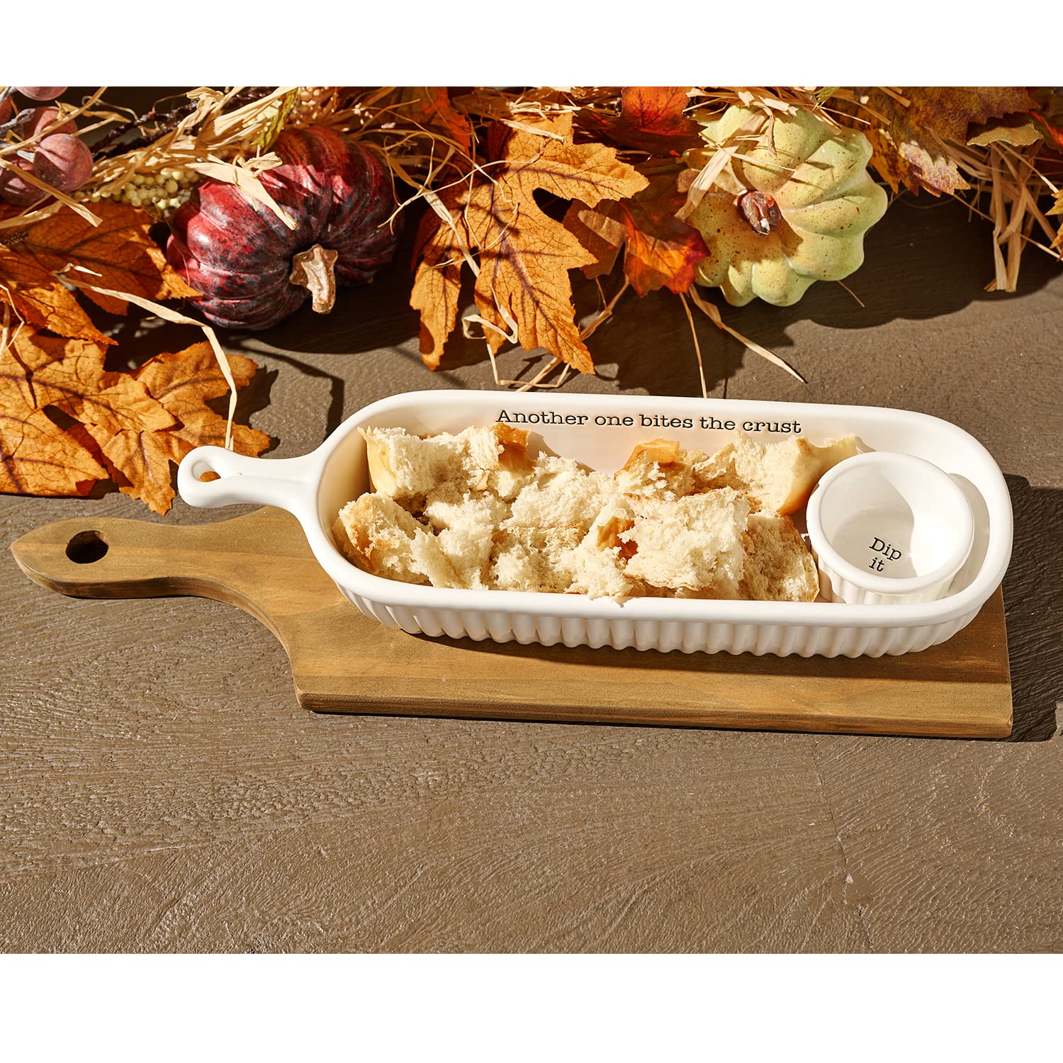 Tagliere In Legno Di Mango Mud Pie Con Manico Intrecciato – Grande E Rotondo, 63x45 Cm, Rosso Naturale - 3