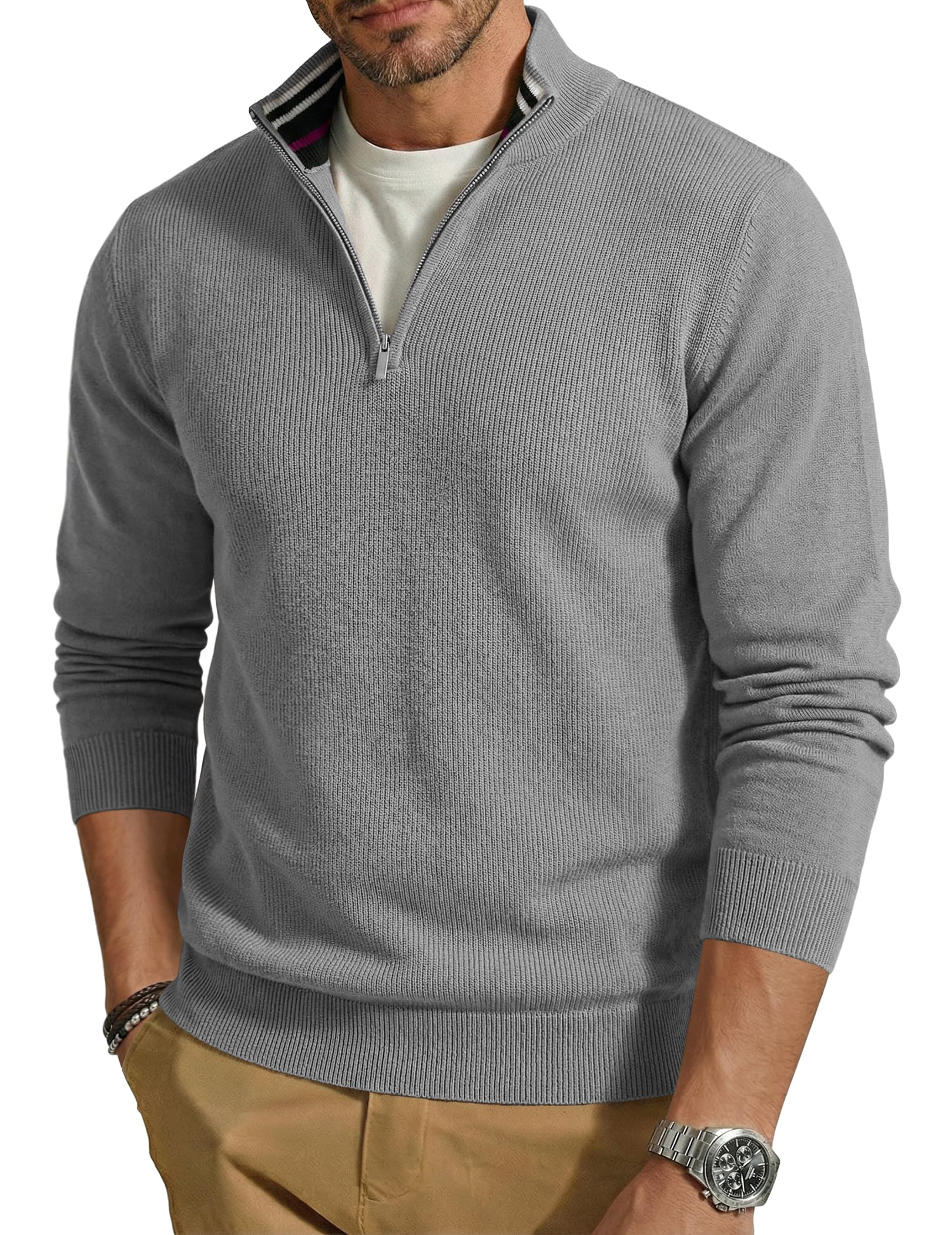 COOFANDY Quarter Zip Pullover Men