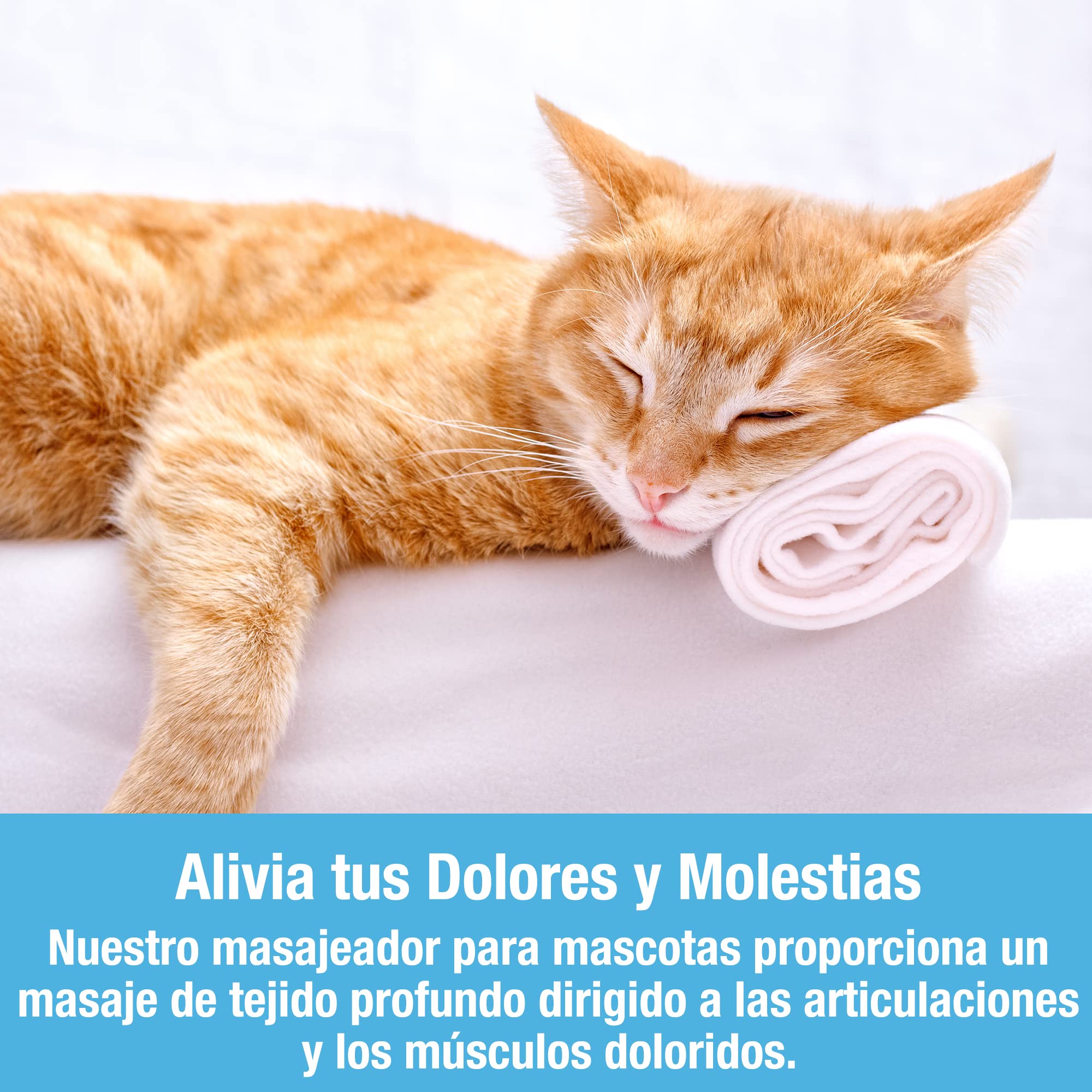 Masajeador de mascotas manual para perros y gatos de Tilcare - Masajeador de perros y de gatos eléctrico - Rascador de cabeza y espalda para aliviar la tensión, los músculos tensos y la rigidez