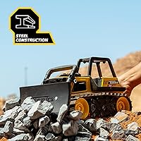 Vista 3 de Tonka Steel Classics Bulldozer - Fabricado con acero y plástico resistente, camión de construcción de juguete amarillo, niños y niñas, niños, niños