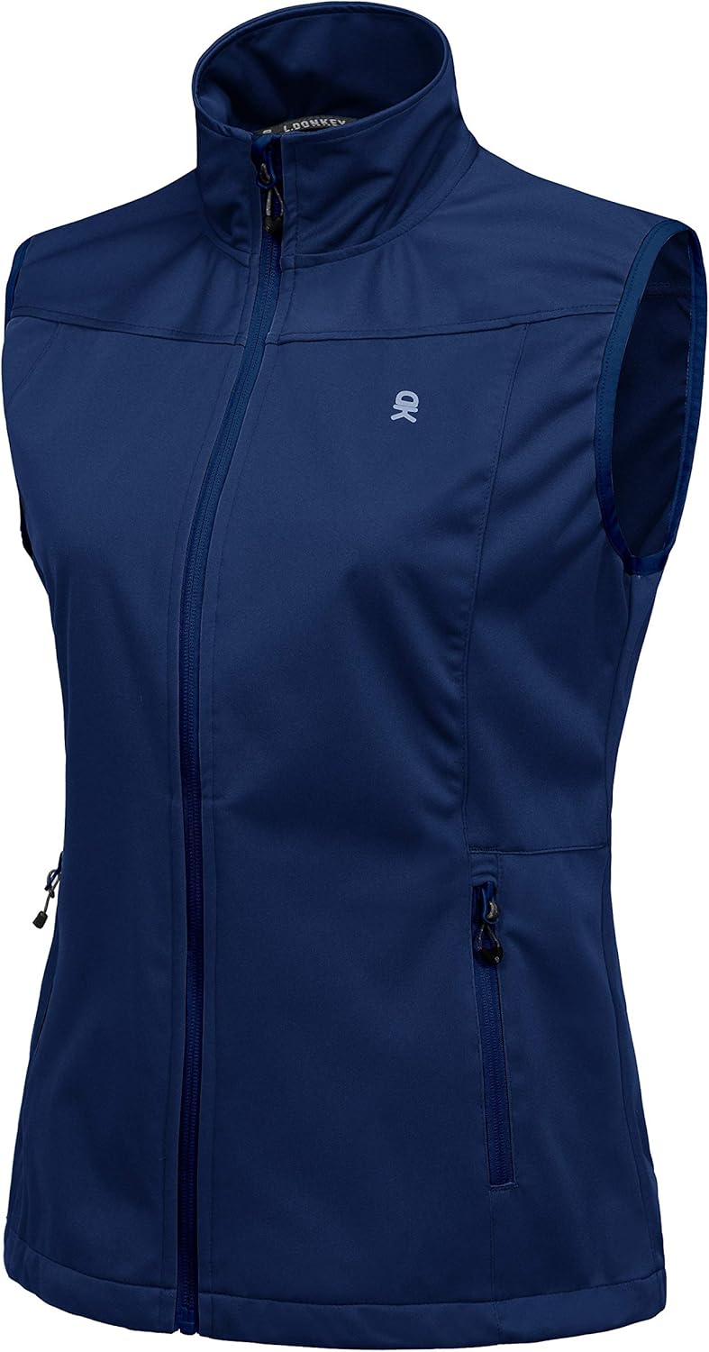 Little Donkey Andy Women's Lightweight Softshell Vest, Windproof Sleeveless Jacket for Running Hiking Travel