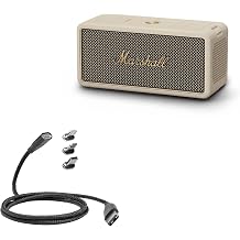 BoxWave Cable Compatible with Marshall Middleton - MagnetoSnap PD AllCharge Cable 100W, Magnet Charging Braided USB Type-C Micro - Jet Black
