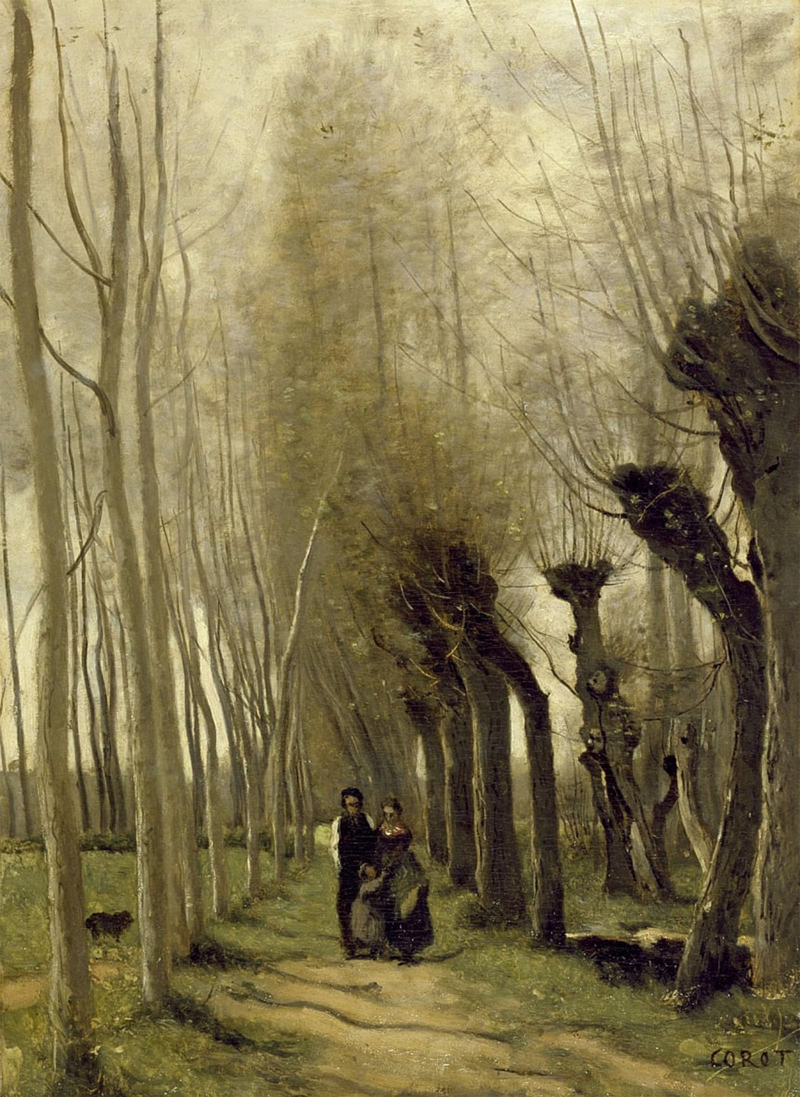 SERENDIPITP Vintage Wall Art Canvas Nordic Poster Canvas Print Picture The Willows of Marissel by Jean Baptiste Camille Corot Wall Art Poster for Home Decor 60x90cm