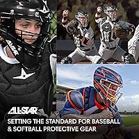 Vista 6 de All-Star Eje S7 de 9 a 16 años – Kit de equipo de captura de béisbol (incluye casco, protector de pecho, protectores de piernas), cumple con NOCSAE