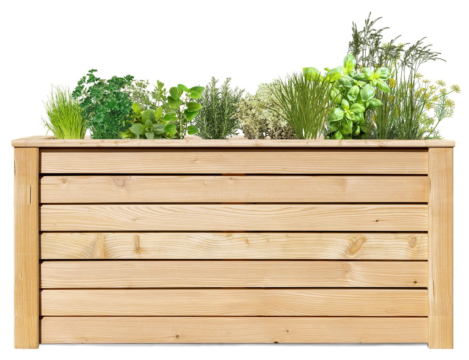 Holzfee Pflanzkasten Hochbeet Tisch Aus Massiv-Lärche – 90x58x75 Cm, Teilmontiert, Mit Folie