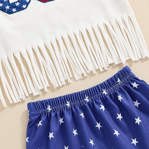 Miniatura 10 de Conjunto de camiseta y pantalones cortos para bebé niña del 4 de julio, camiseta y pantalones cortos para el Día de los Caídos