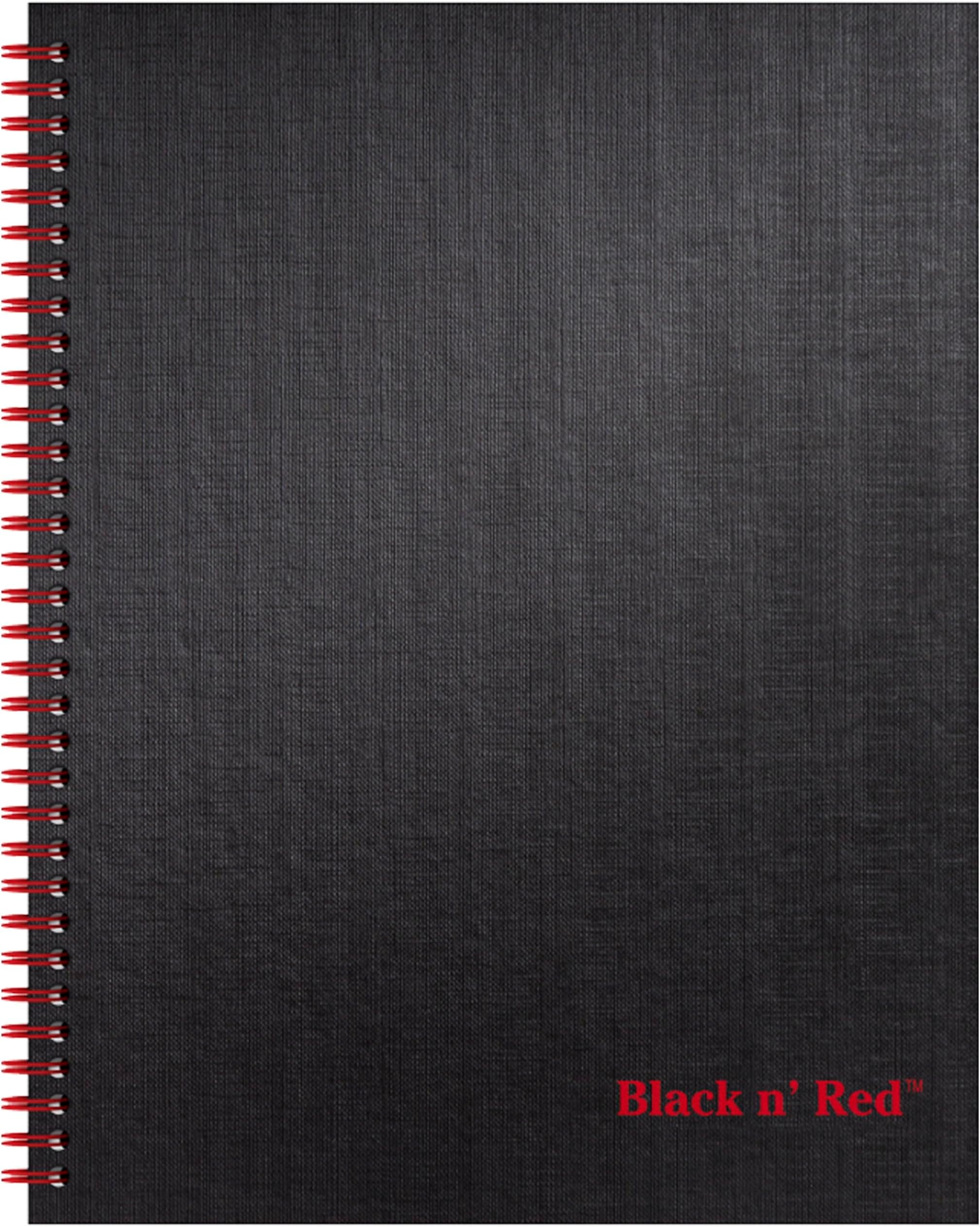 Notebook, Business Journal, 11" x 8-1/2", 70 Sheets, Ruled, Optik Paper, Scribzee App, Hardcover, Wirebound, Black (K67030)