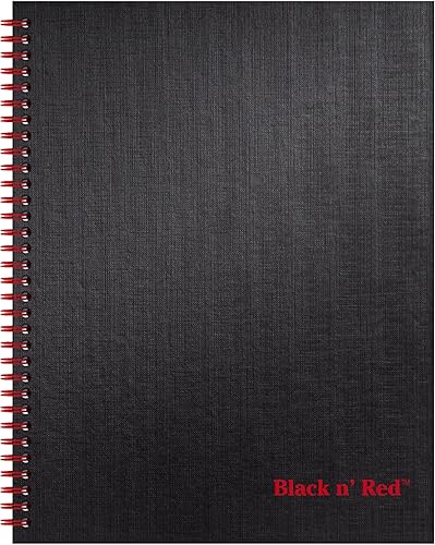 Miniatura 8 de Cuaderno Black n' Red de tapa dura, doble espiral, grande, negro, rojo, 70 hojas rayadas, Negro M