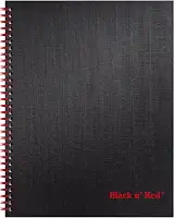 Black n' Red Caderno, diário de negócios, 28 x 21 cm, 70 folhas, pautado, papel óptico, aplicativo de scribzee, capa dura, encadernado com fio, preto (K67030)