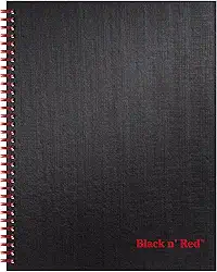 Black n' Red Caderno, diário de negócios, 28 x 21 cm, 70 folhas, pautado, papel óptico, aplicativo de scribzee, capa dura, encadernado com fio, preto (K67030)