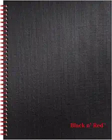 Black n' Red Caderno, diário de negócios, 28 x 21 cm, 70 folhas, pautado, papel óptico, aplicativo de scribzee, capa dura, encadernado com fio, preto (K67030)