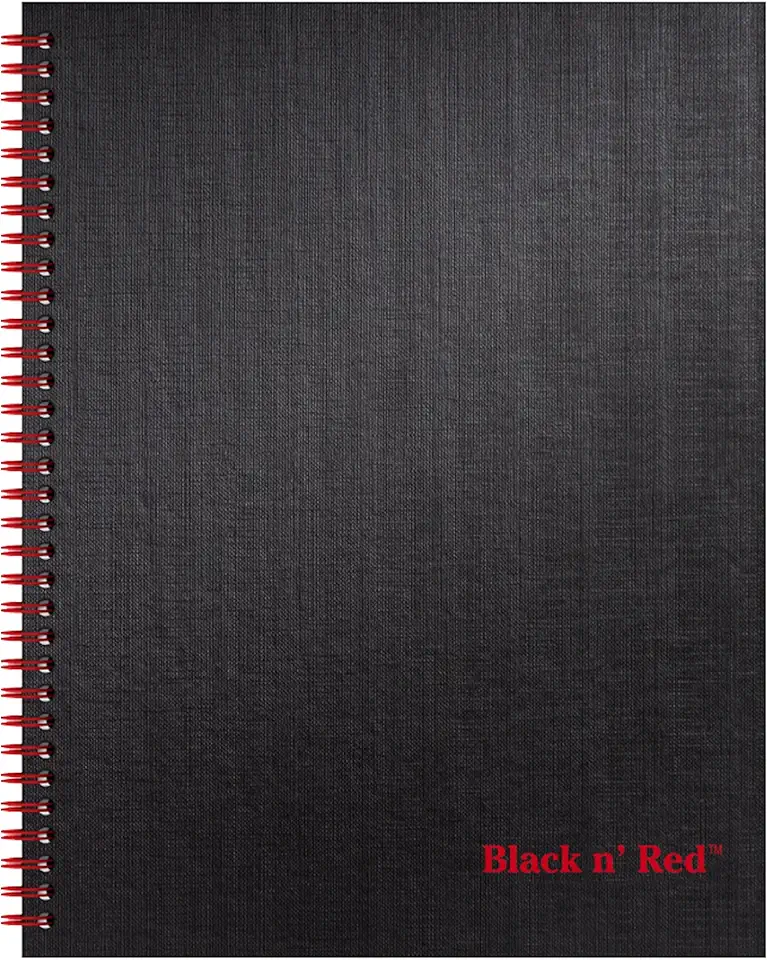 Black n' Red Caderno, diário de negócios, 28 x 21 cm, 70 folhas, pautado, papel óptico, aplicativo de scribzee, capa dura, encadernado com fio, preto (K67030)