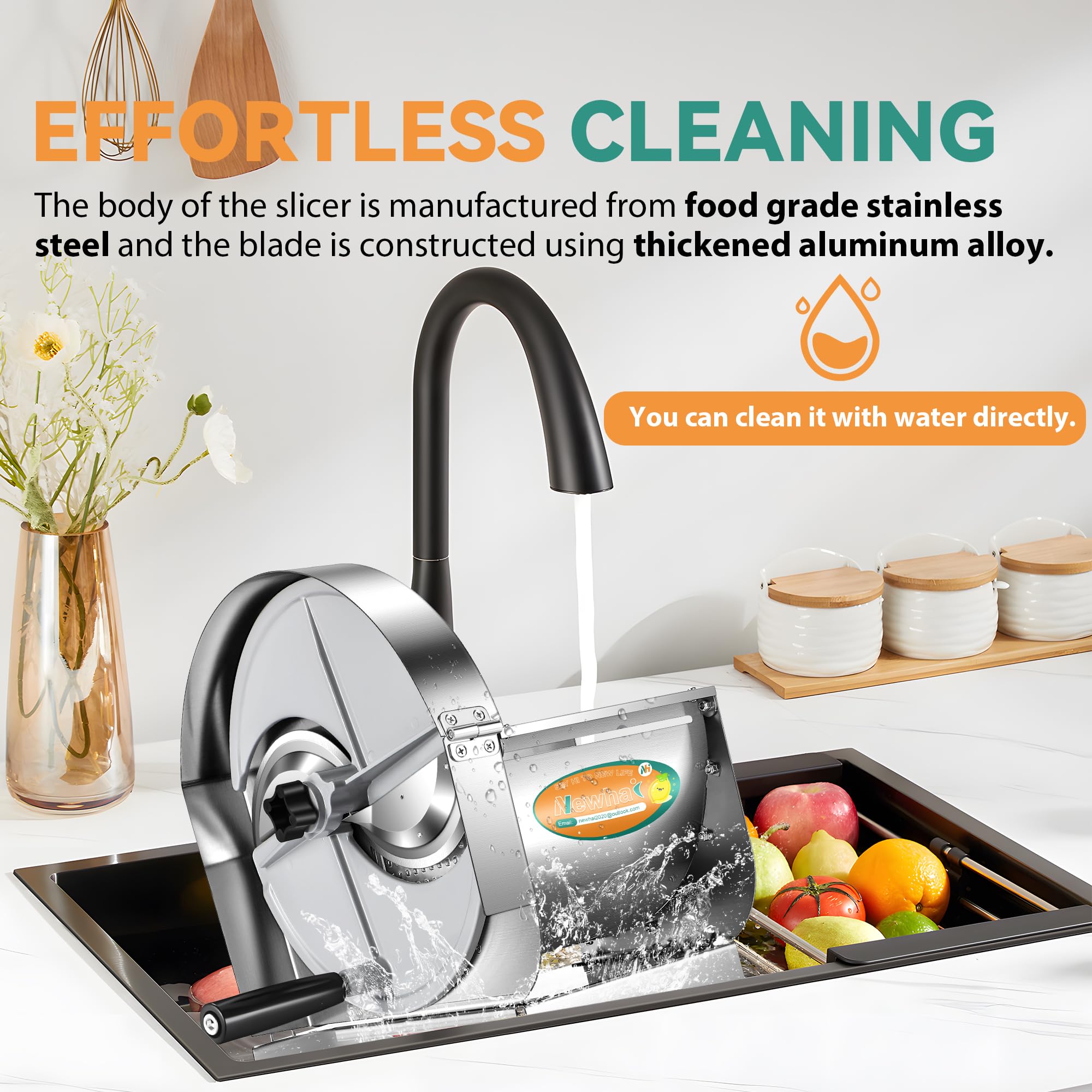 Amazon | Newhai 手動野菜フルーツスライサー 0-12mm (0-0.47インチ