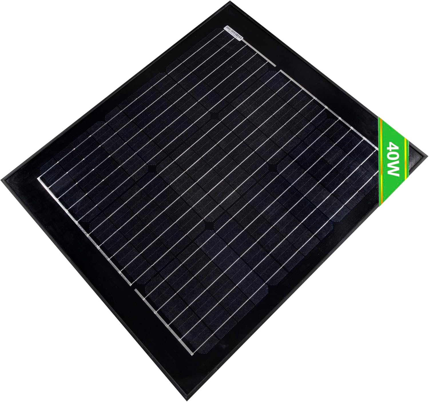 Solar Panel 40W 12V Monocrystalline IP68 Waterproof Panel for Charging 12V Battery of RV Boat Trailer ATV Car or Powering 12V Light and Other Off-Grid Applications