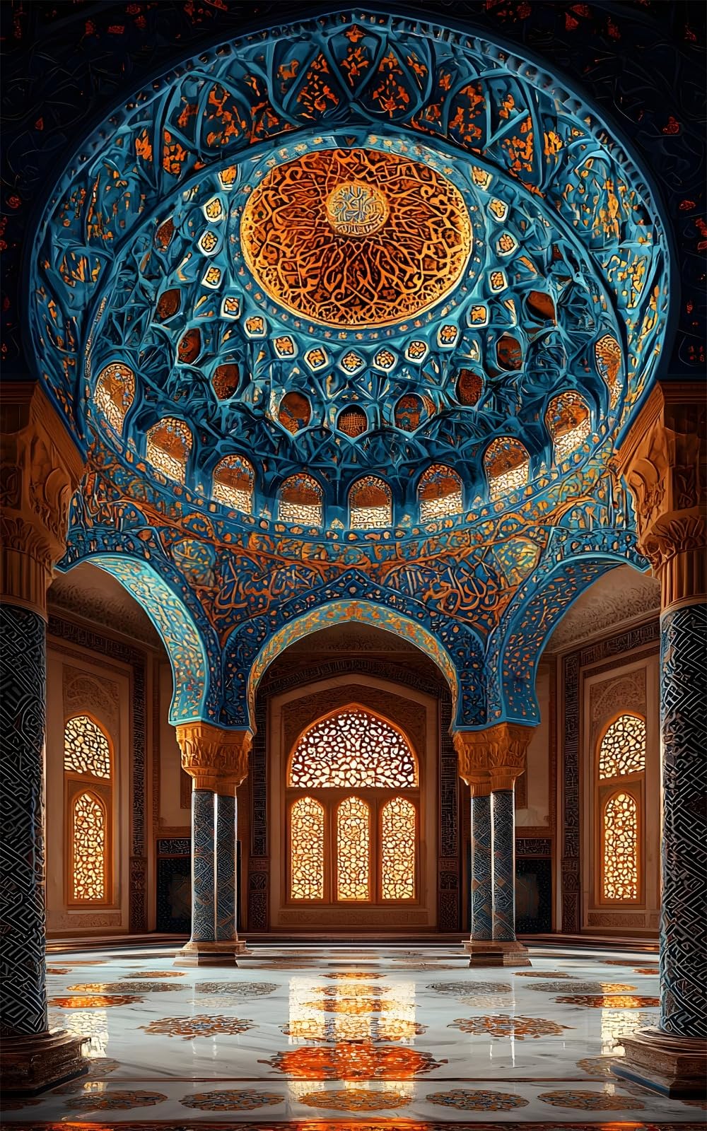 Interior Palace Architecture Vintage Art Photography Backdrops Curtain Cloth Birthday Background Seamless Photo Booth Prop Backdrop Size 8Feet Height & 5Feet Width(8 * 5)-image-44
