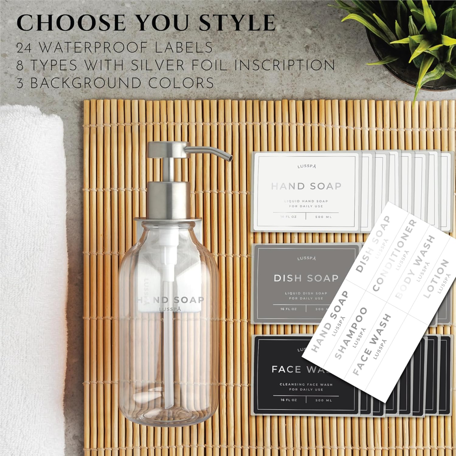 Shower Shampoo Dispenser Wall Mounted – 3 Refillable 16.9 oz Clear Bottles with Stainless Steel Pumps & No-Drill Adhesive Holders – Soap Dispenser Set for Bathroom (3 X Clear/Silver)