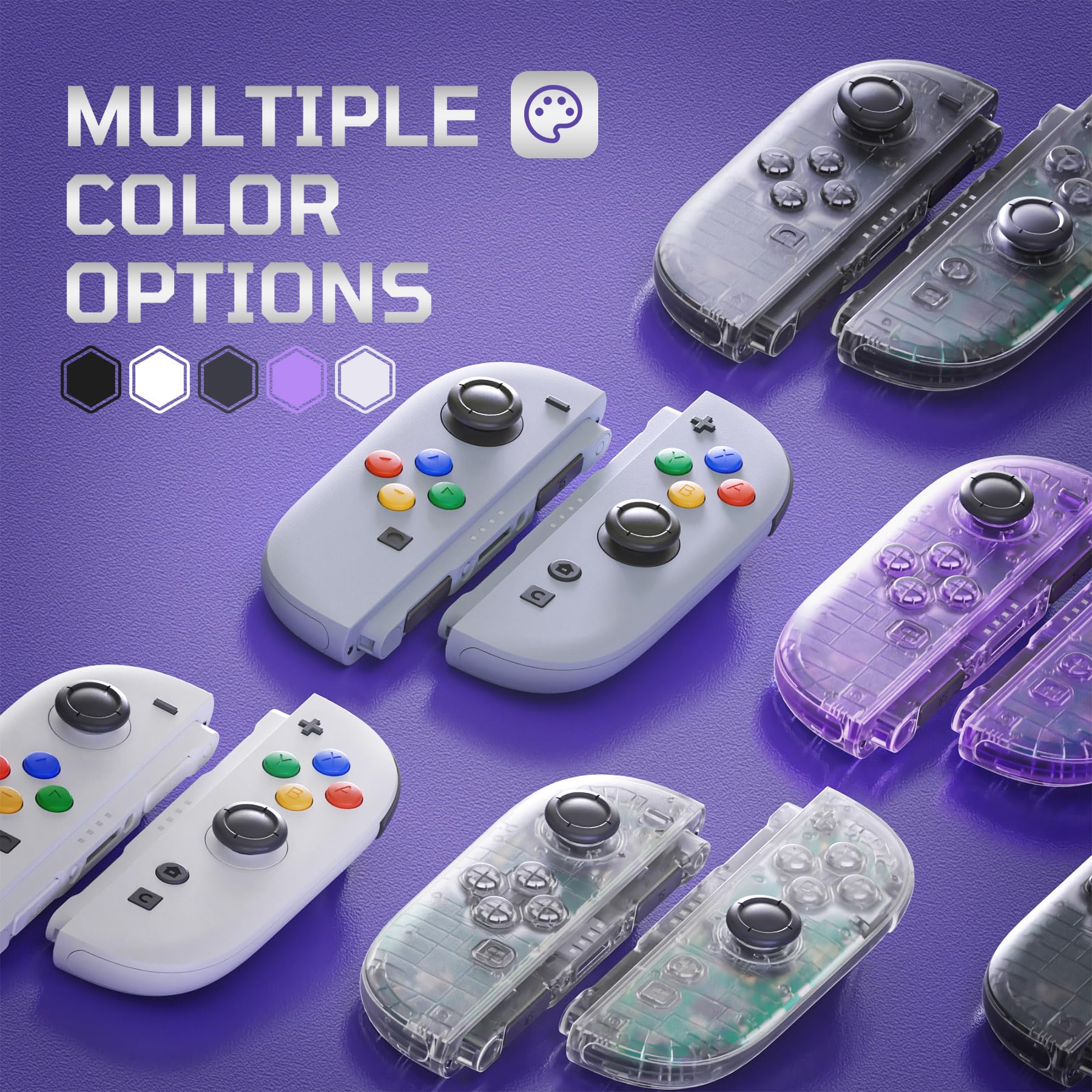 eXtremeRate Levette Analogiche 3D per Nintendo Switch 2, Stick Analogici Ricambio per Joycon 2, Thumbstick Accessori per Switch 2 con Strumenti di Riparazione, Multicolore - Nero