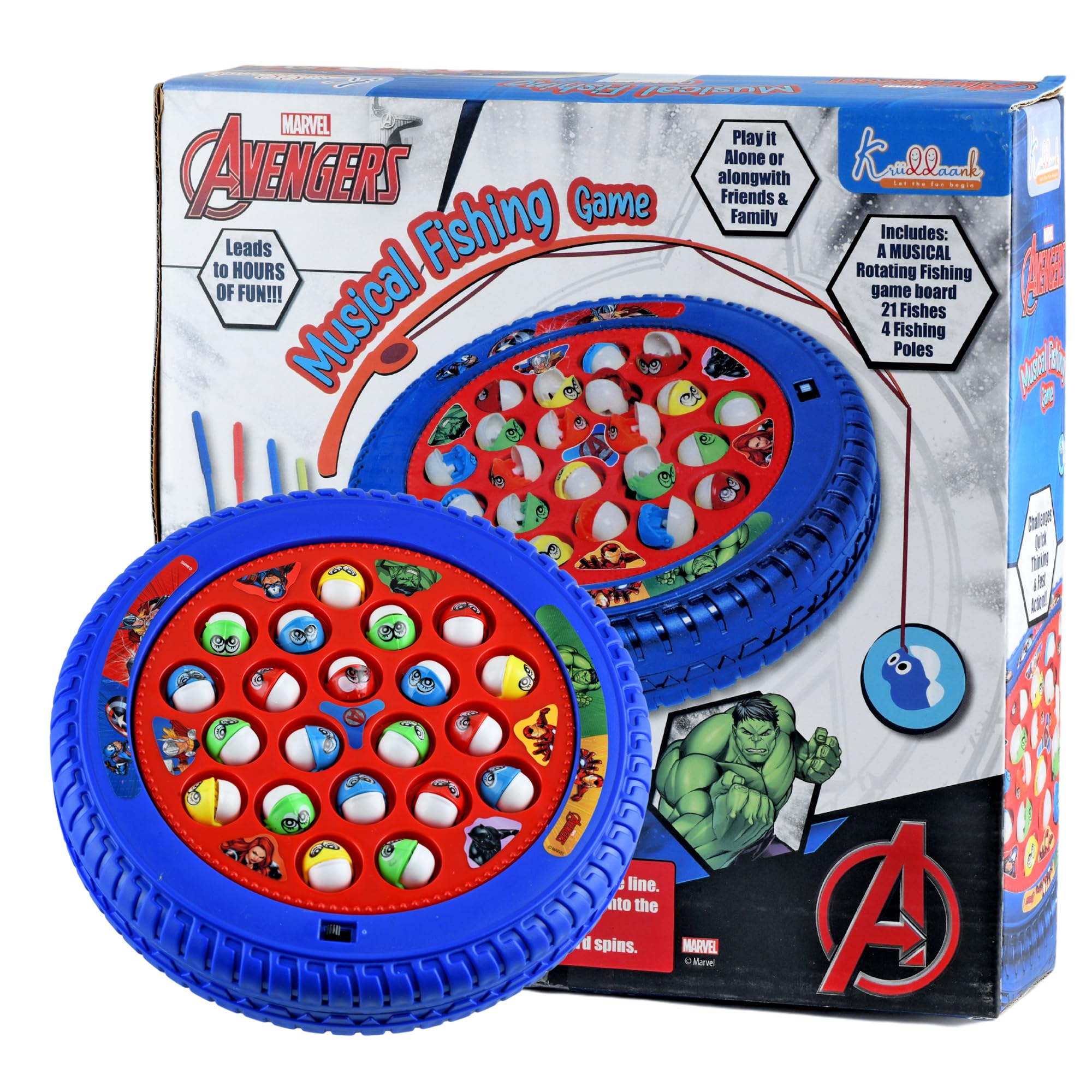 Avenger Kids Musical Fishing Game Fish Catching Board Game Toy 21 Fishes with Medium Round Pond & 4 Fish Catching Sticks for Kids (Avenger) (B0D9K9P2CH) Amazon Price History, Amazon Price Tracker
