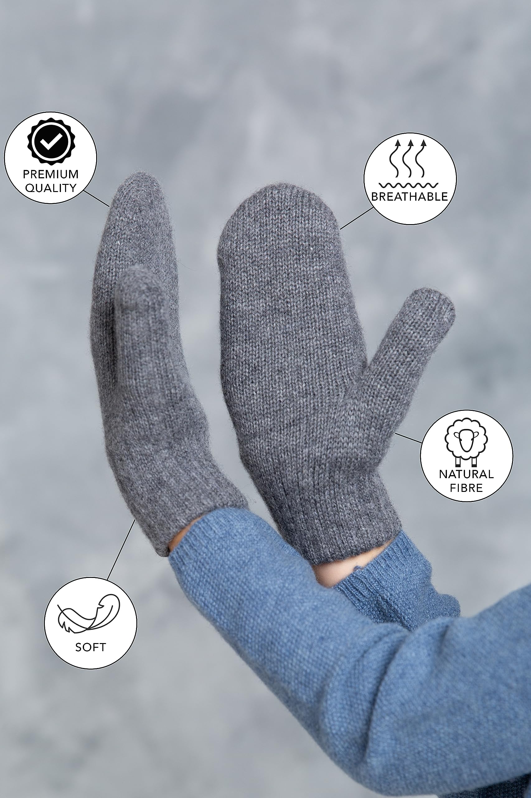 Gants en laine tricotée double couche pour bébés Les gants d’hiver tricotés chauds pour garçons et filles Les gants souples et confortables