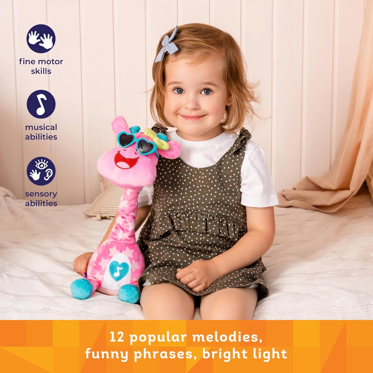 Kids Hits Dancing Giraffe Toy – Musical Light-Up Animal with Songs, Phrases & Movement – Interactive Toy for Toddlers Age 2+