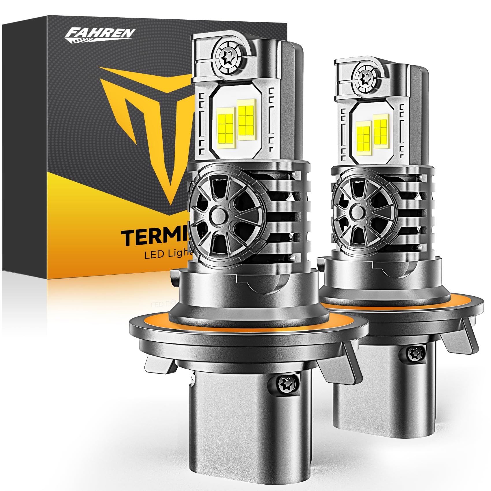 2025 Brightest 40,000LM 9008 H13 LED Bulbs, 10X Ultra-Bright Z10 Chips, 6500K Pure White 9008 Fog Light, Easy Plug-N-Play Installation, IP68 Waterproof, Pack of 2