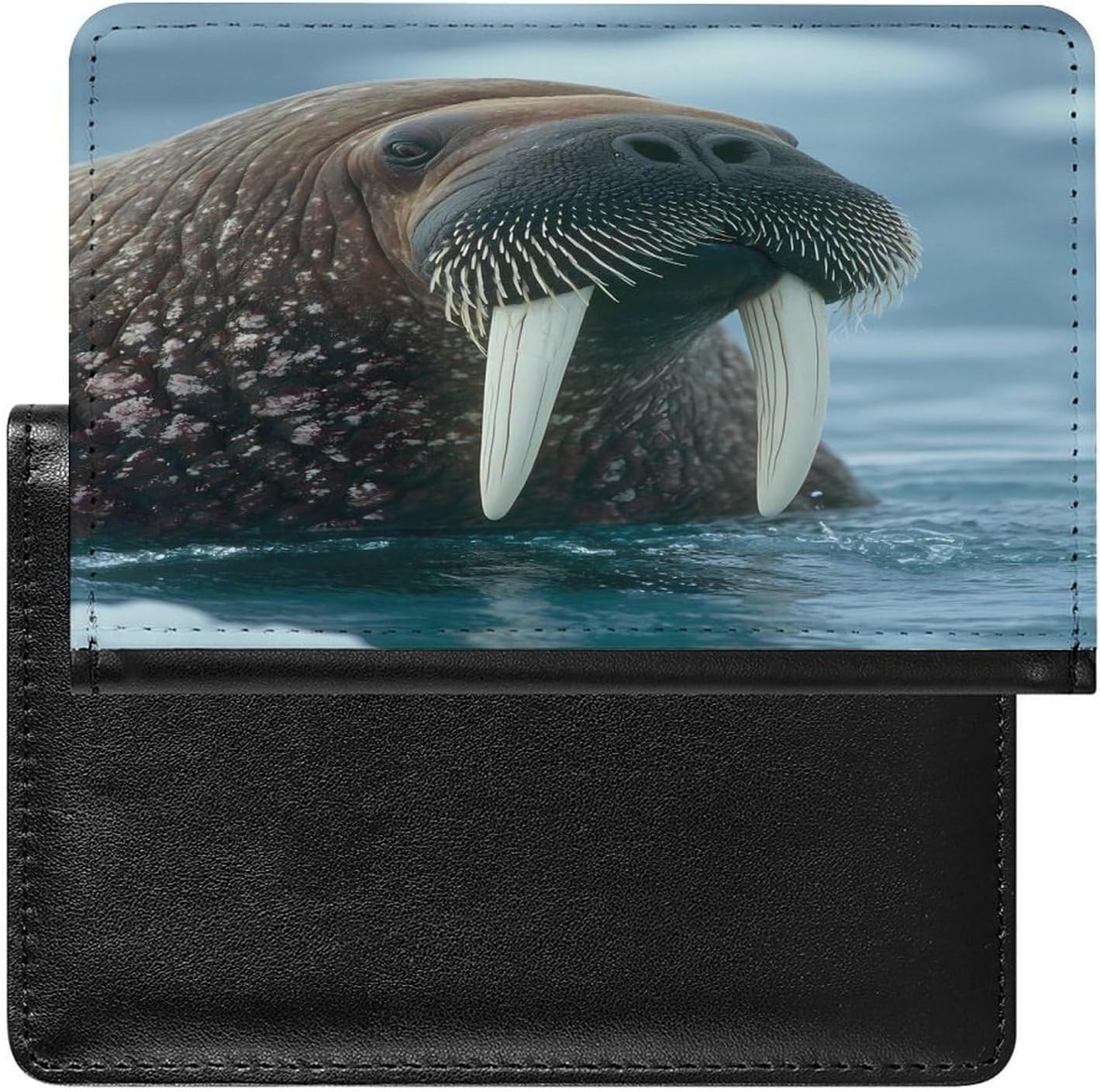 Walrus Animal Travel Passport Holder Passports Protective Cover for Women Men with Card Slots