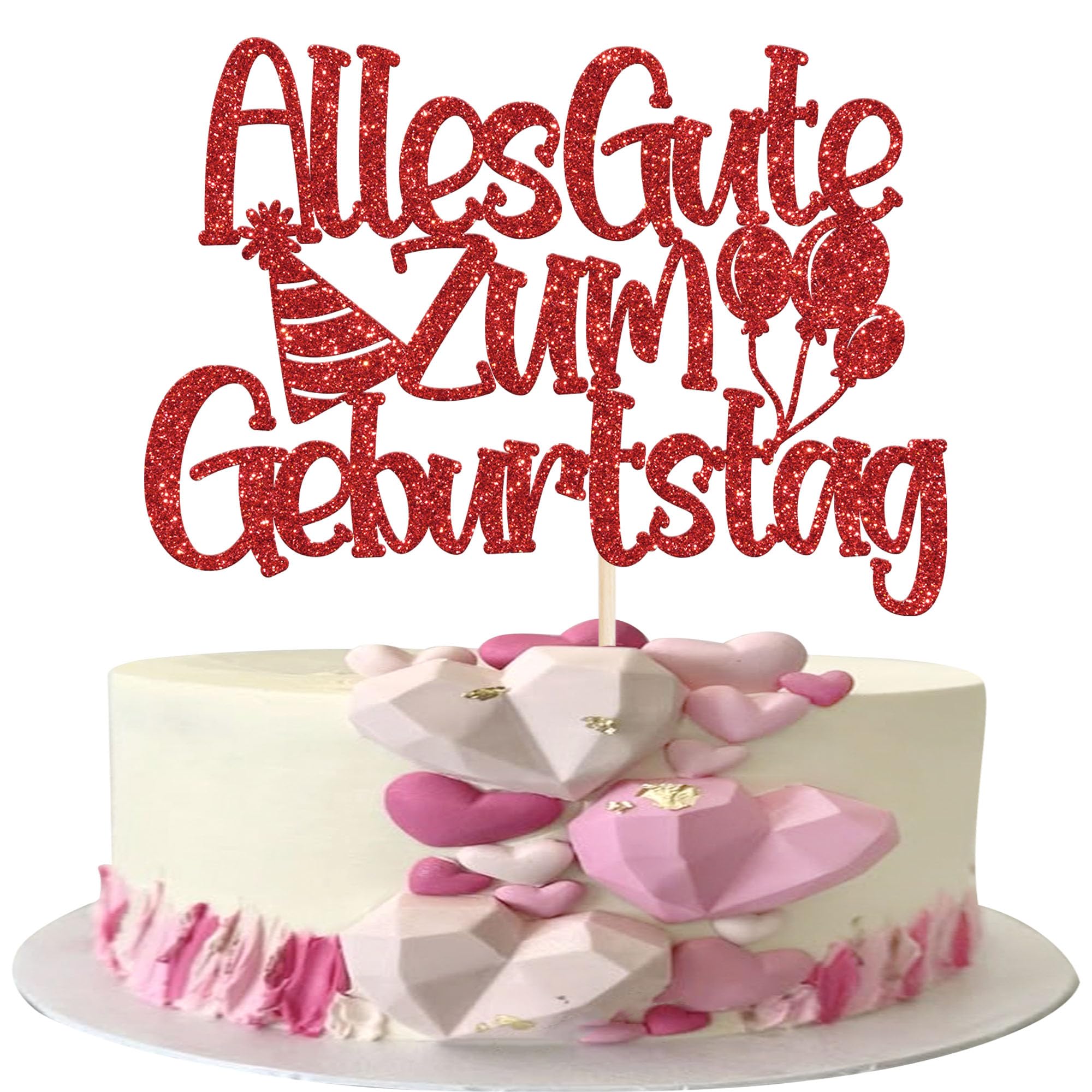 1 Stück Renn Auto Tortendeko Glitzer Fast One Cake Topper Ka