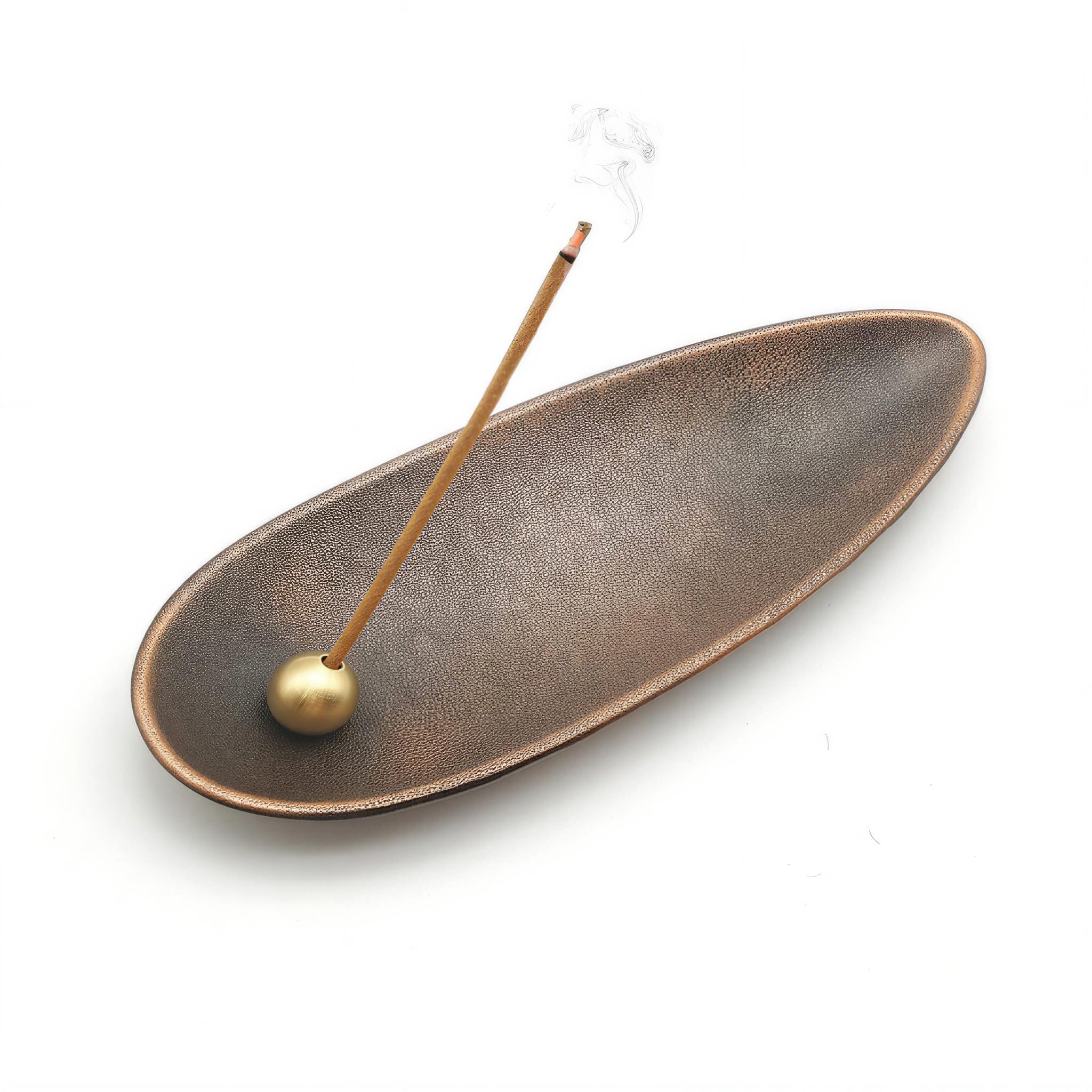PureSino Incense Stick Holder Incense Burner Incense Holder Ash Shatterproof Horizontal Modern Yoga Meditation Bronze : Home & Kitchen