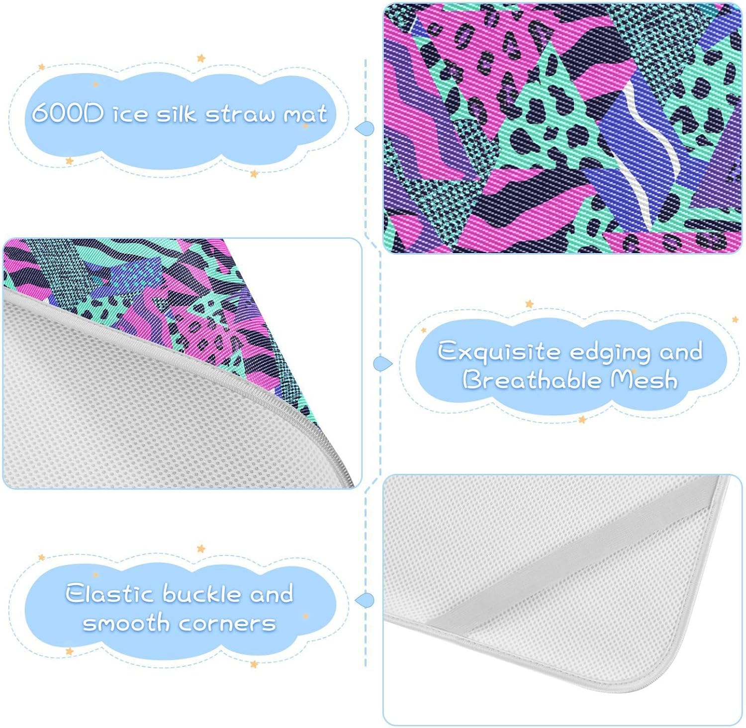 Purple Green Leopard Triangle Irregular Cooling Baby Mattress Cover 28" x 52" Ultra Soft Bed Pads for Kids for Baby&Toddler
