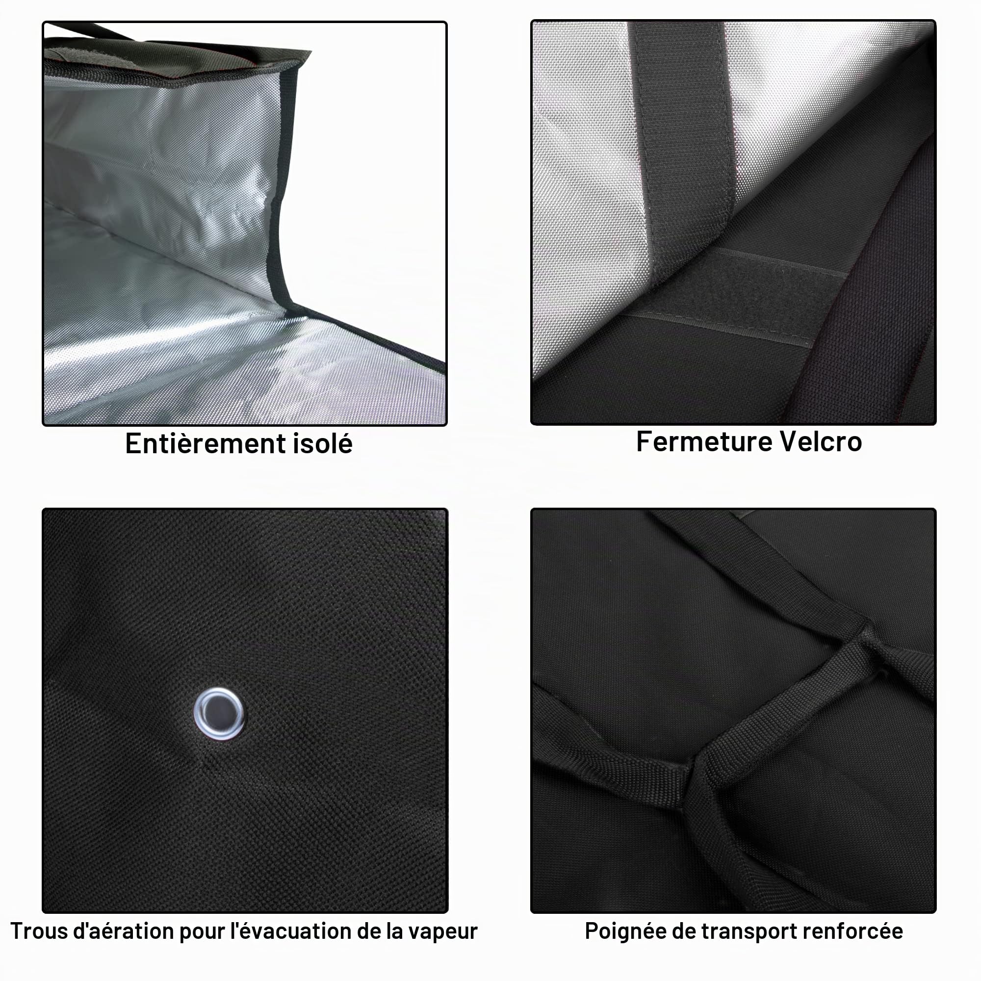 sac Pizza Isotherme pour Livraison, Trail Maker, 50,8 x 50,8 x 30,5 cm, Sac Alimentaire pour Usage Personnel et Professionnel, Contient Jusqu'à 4 Pizzas