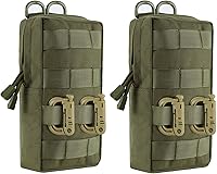Vista 1 de Paquete de 2 bolsas Molle – Bolsa táctica compacta resistente al agua EDC bolsa pequeña de utilidad