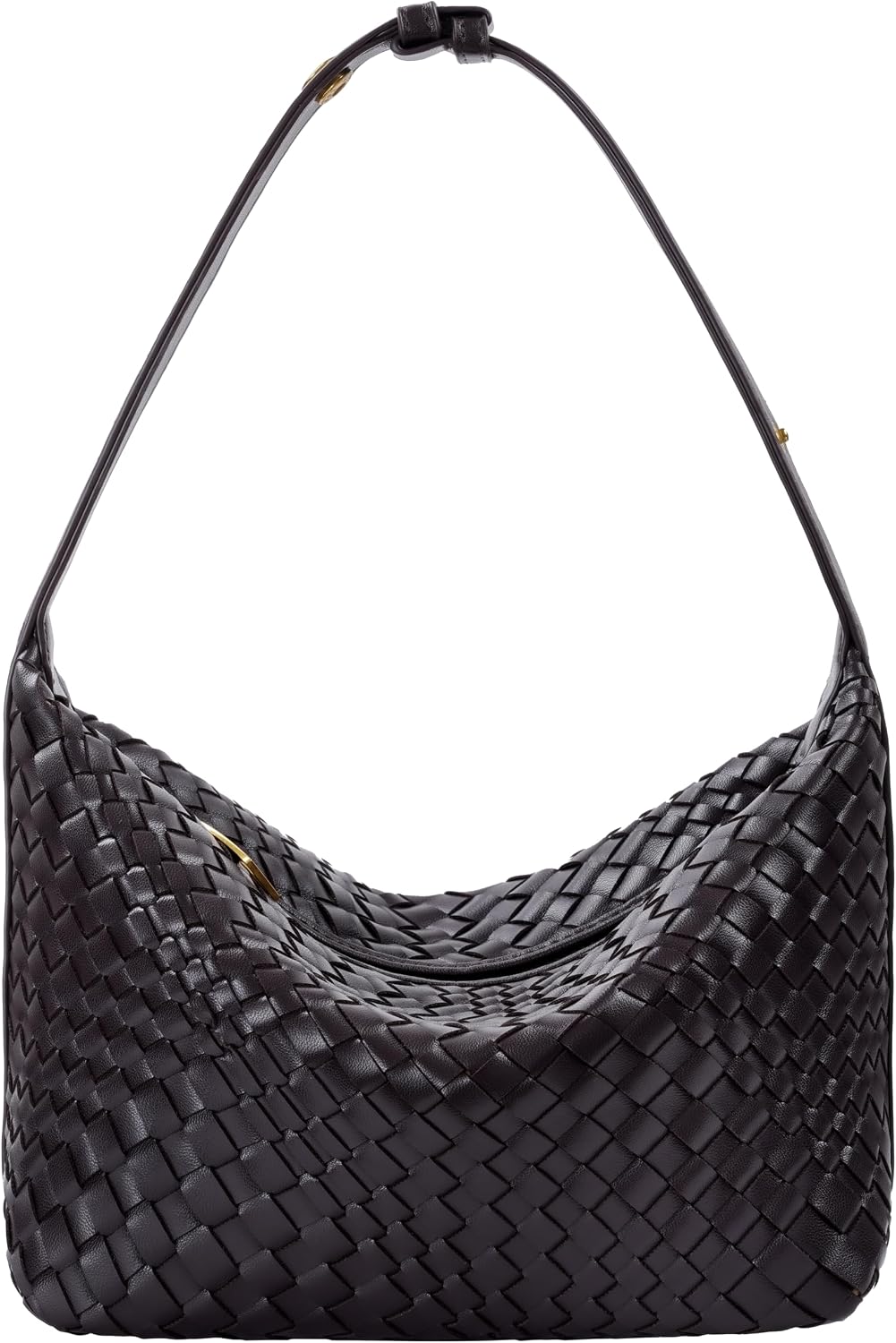 Woven Leather Tote Bag for Women, Soft Leather Shoulder Bag, Top Handle Handbag with Clutch Purse, Trendy Underarm Hobo Bag