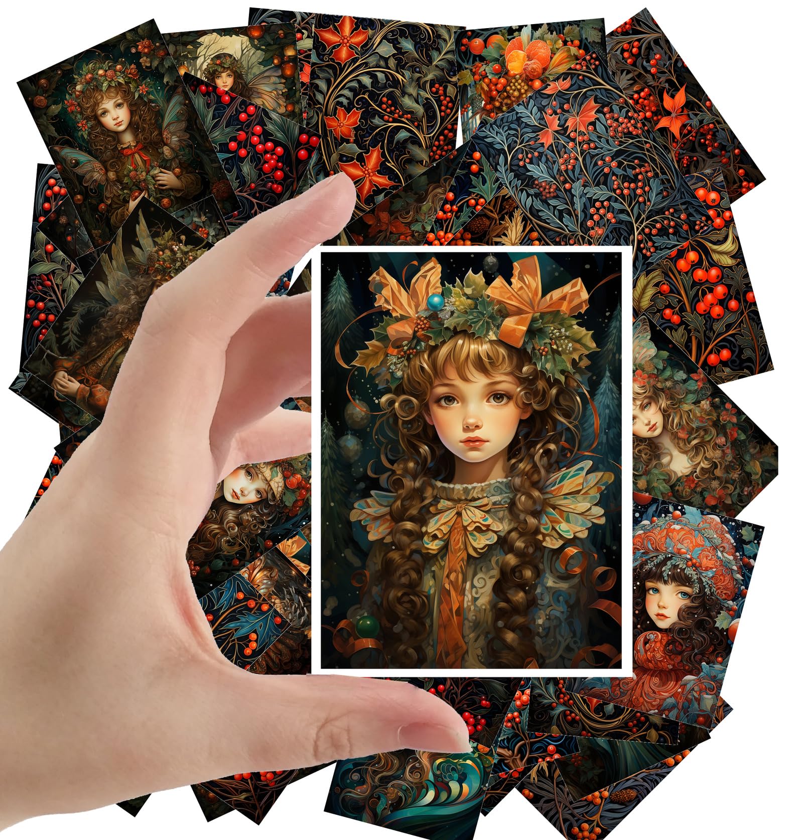 Autocollants de Noël vintage rétro pour customiser vos cartes de vœux festives